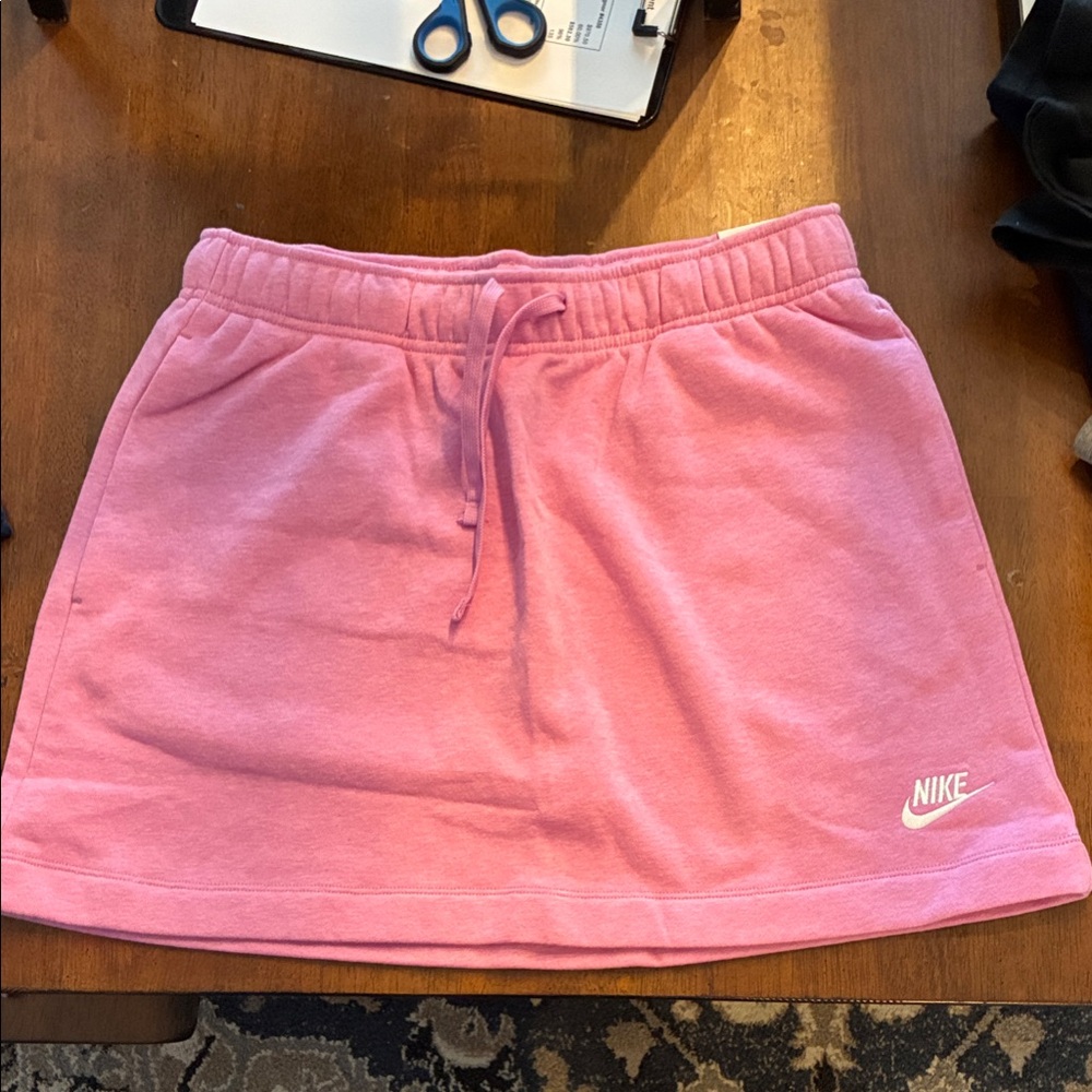 NWT! Nike Pink Cotton Skirt with Logo